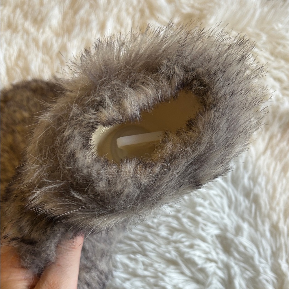 Faux Fur Hot Water Bottle in Beige Gray and Brown blend fur cover - Picture 5 of 7
